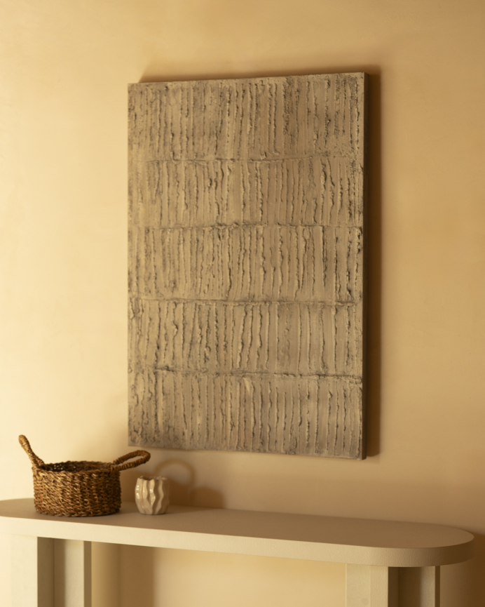 Quadro beige decorativo su tela di cotone con telaio in legno dipinto a mano con pittura ad olio in diverse misure