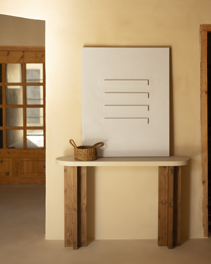 Quadro beige decorativo su tela di cotone con telaio in legno dipinto a mano con pittura ad olio in diverse misure
