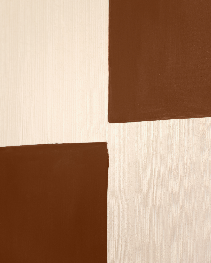 Quadro terracotta e bianco decorativo su cotone con telaio in legno dipinto a mano con pittura ad olio in diverse misure