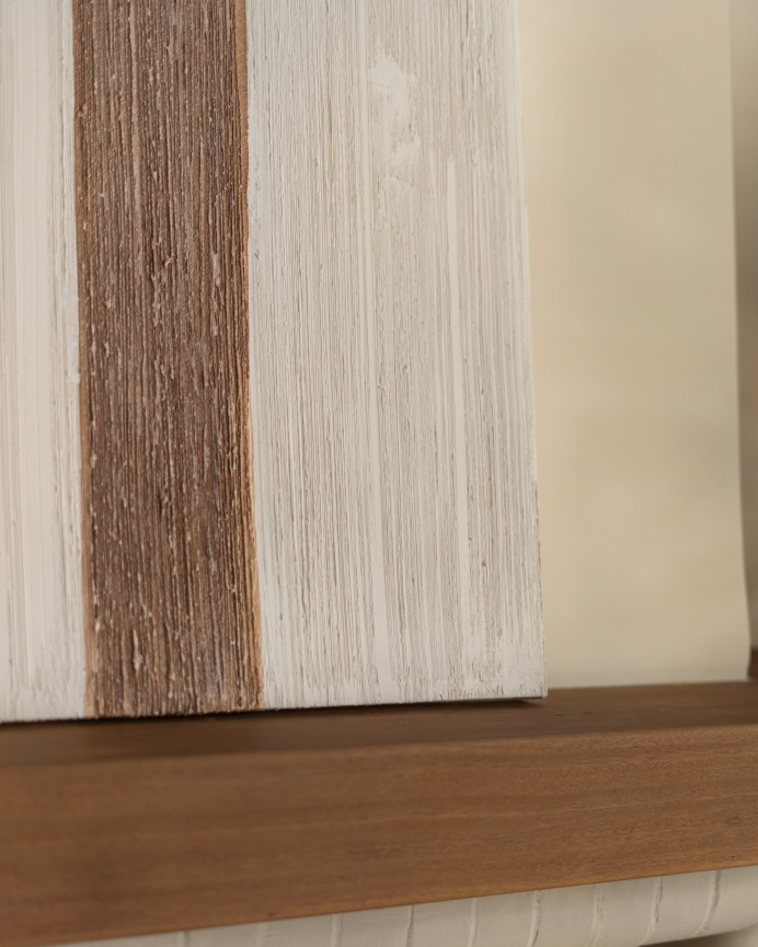 Quadro bianco e marrone decorativo su cotone con telaio in legno dipinto a mano con pittura ad olio in diverse misure
