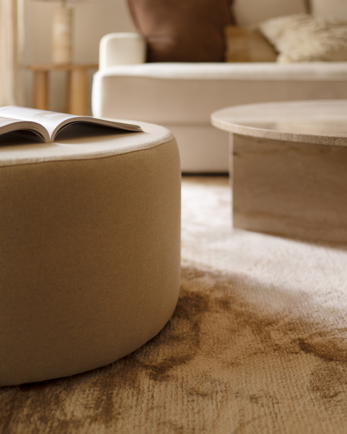 Pouf in tonalità naturale 60x34cm