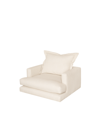 Poltrona tonalità bianco rotto di 105x106cm