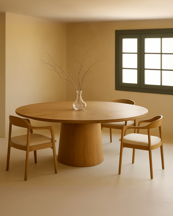 Tavoli da pranzo in laminato di rovere in tono naturale 200 x 76 cm