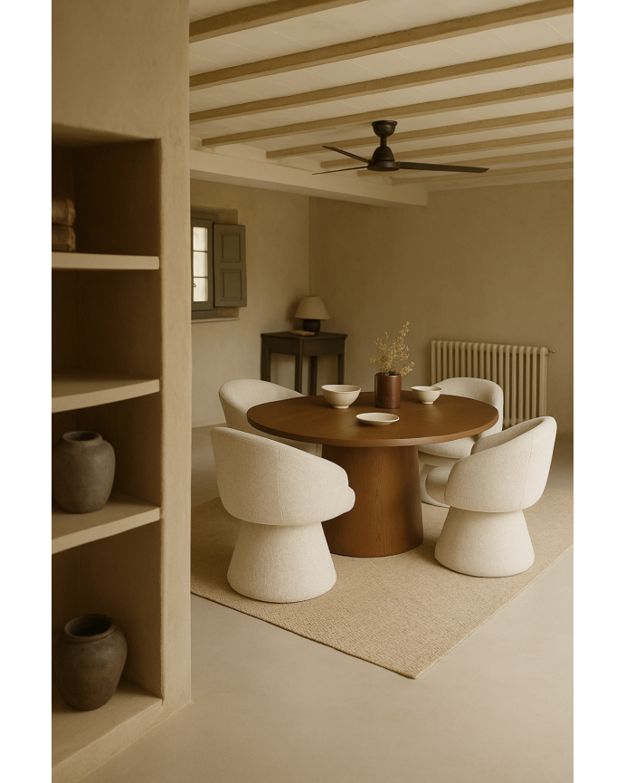Tavoli da pranzo in impiallacciato di rovere massello in tono noce 120x75