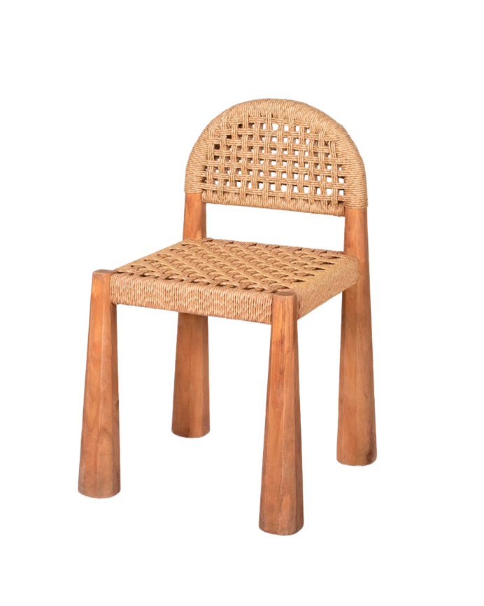 Confezione da 2 sedie in corda color naturale 82x53 cm