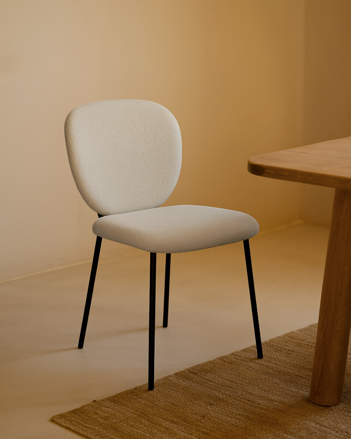 Confezione da 2 sedie in tessuto bianco 85x46 cm