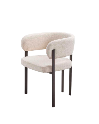 Confezione da 2 sedie in tessuto grigio 75x58 cm