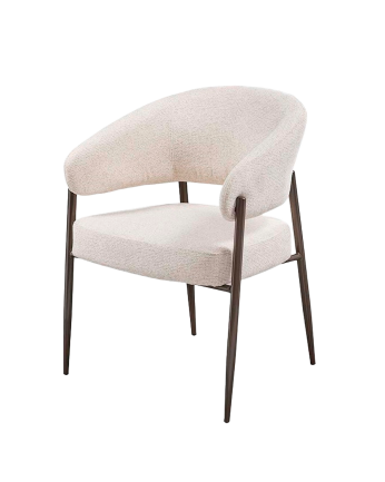 Confezione da 2 sedie in tessuto grigio 81x58 cm