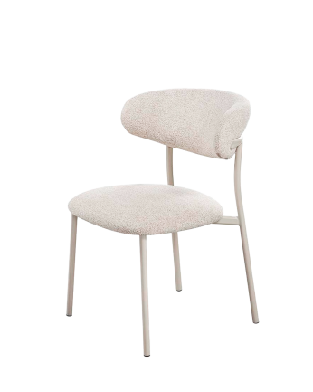 Sedia in tessuto in tono beige 80x55cm