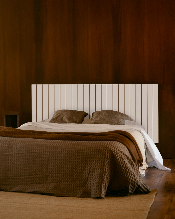 Testata di letto in legno massello bianco in diverse misure
