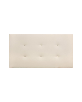 Testiera imbottita in ecopelle con bottoni di colore beige in diverse misure