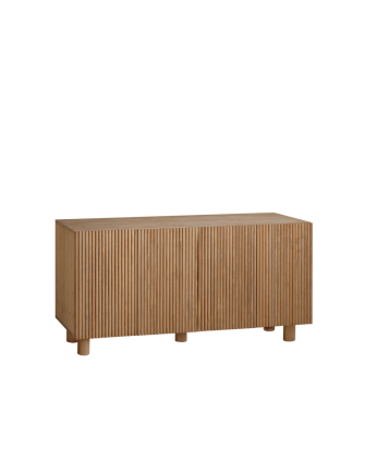 Credenza in legno di abete e pino in tonalità rovere medio 152x42cm