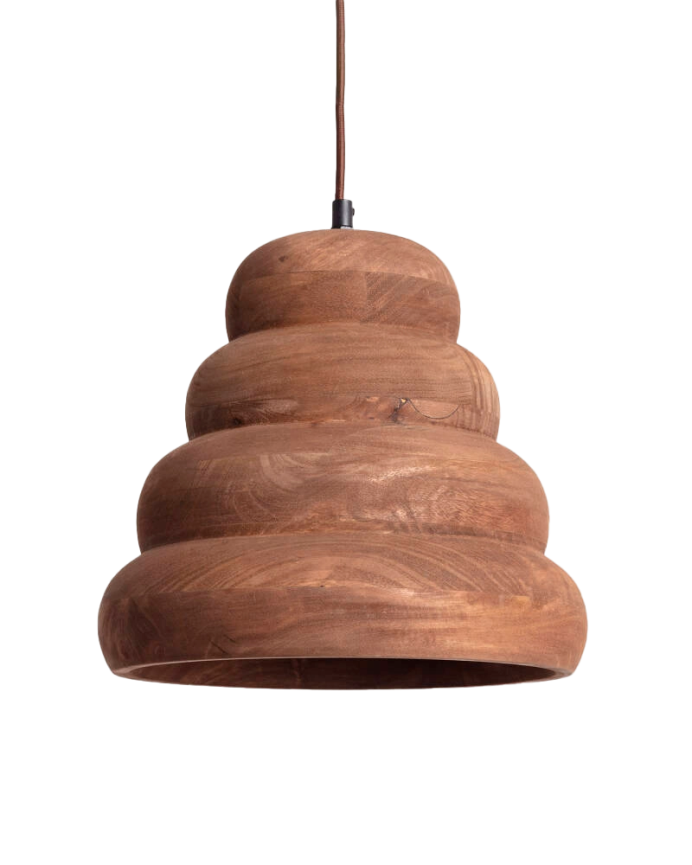 Lampada da soffitto in legno con manico marrone 128cm