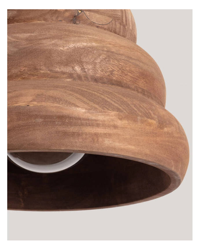 Lampada da soffitto in legno con manico marrone 128cm