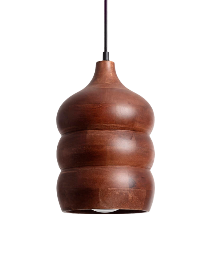 Lampada da soffitto in legno con manico marrone 128cm