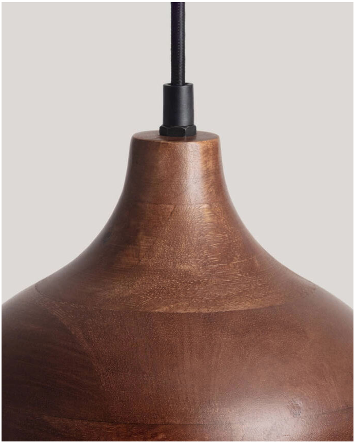 Lampada da soffitto in legno con manico marrone 128cm