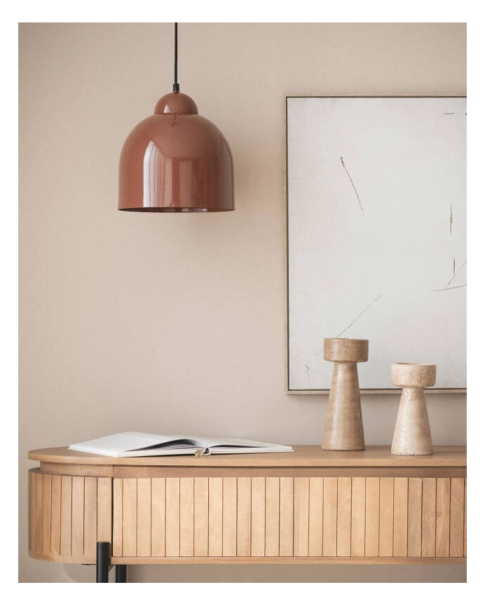 Lampada da soffitto in metallo marrone chiaro 26cm