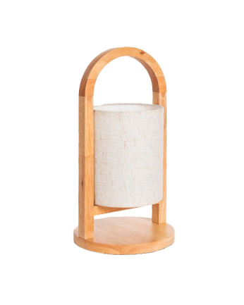 Lampada da tavolo in legno e tessuto naturale 30cm