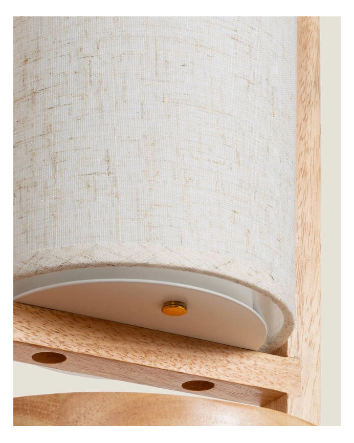 Lampada da tavolo in legno e tessuto naturale 30cm