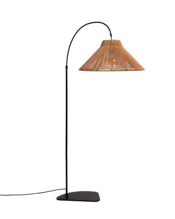 Lampada da terra di metallo e corda naturale di 155cm
