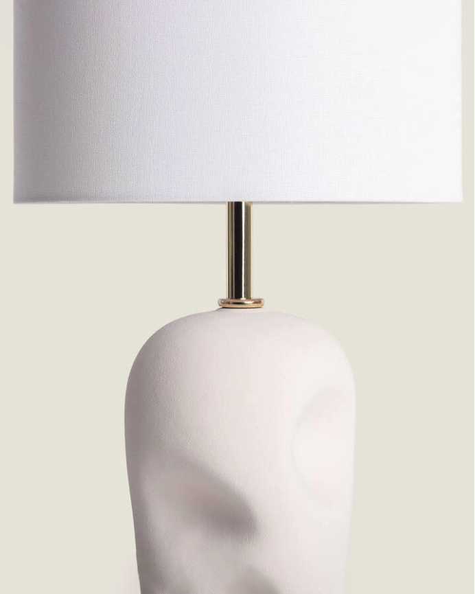 Lampada da tavolo in ceramica bianco 48cm