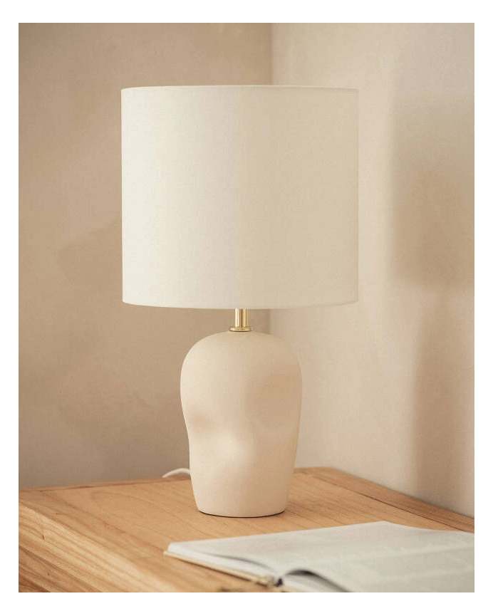 Lampada da tavolo in ceramica bianco 48cm
