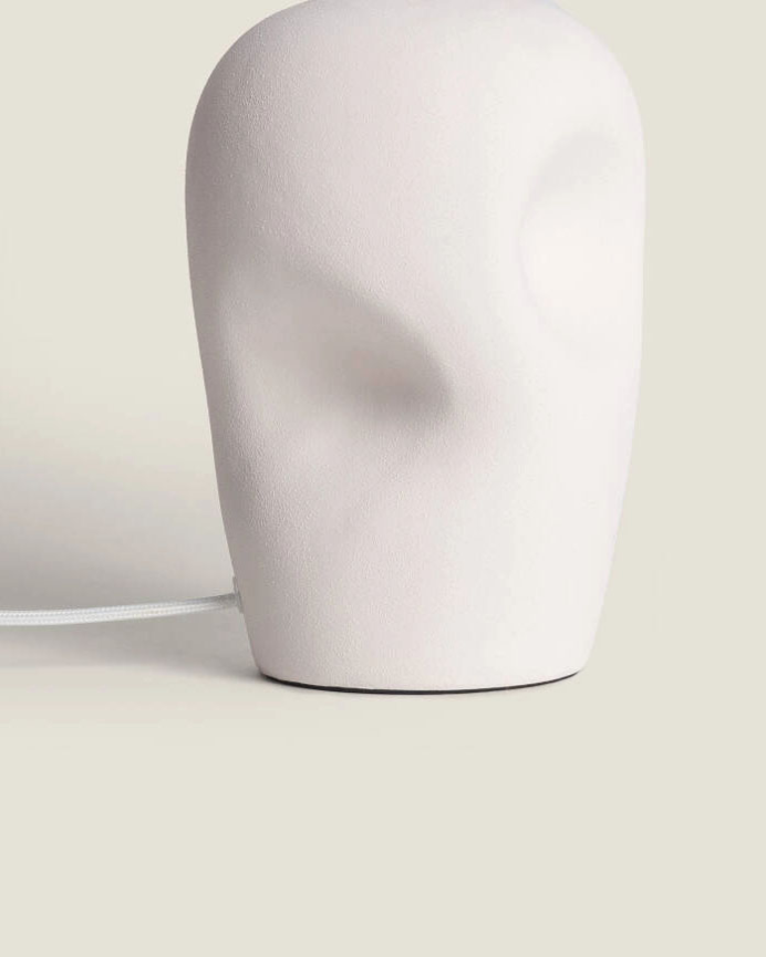 Lampada da tavolo in ceramica bianco 48cm