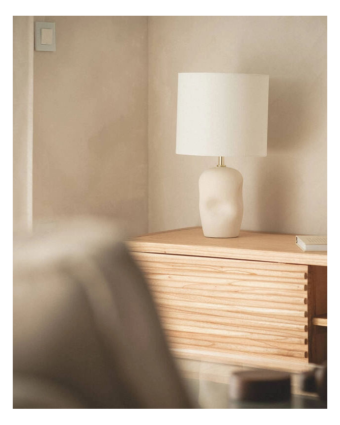 Lampada da tavolo in ceramica bianco 48cm