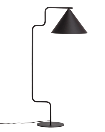 Lampada da terra di alluminio nero di 130cm