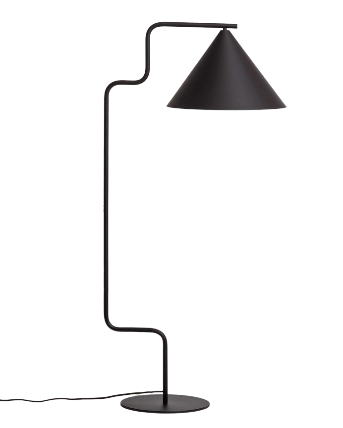 Lampada da terra di alluminio nero di 130cm