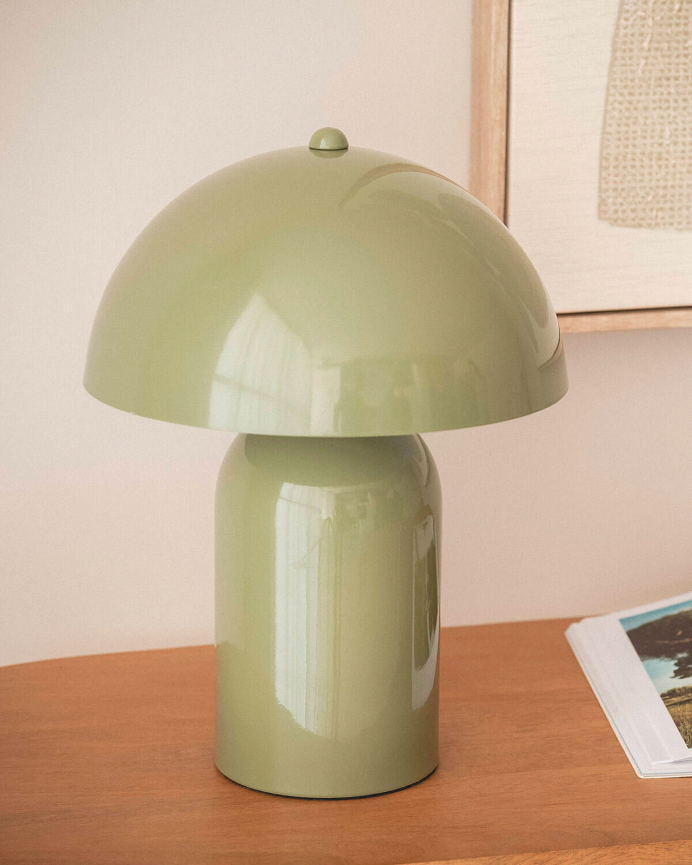 Lampada da tavolo di metallo colore verde di 32cm