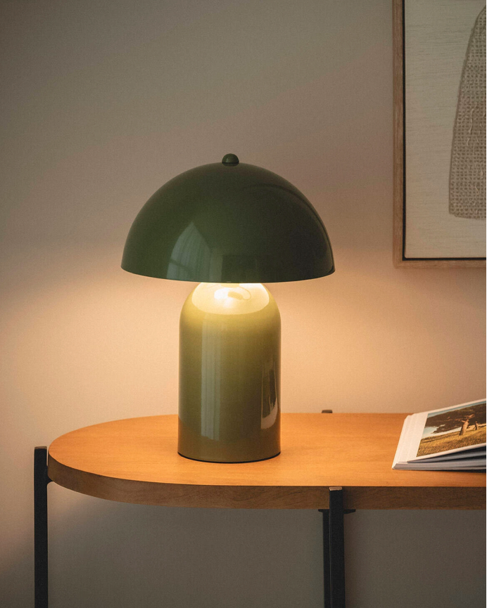 Lampada da tavolo di metallo colore verde di 32cm