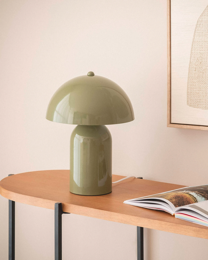 Lampada da tavolo di metallo colore verde di 32cm