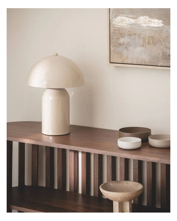 Lampada da tavolo in metallo beige 32cm