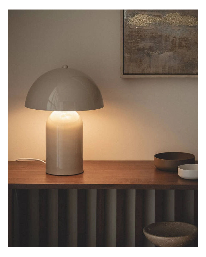 Lampada da tavolo in metallo beige 32cm