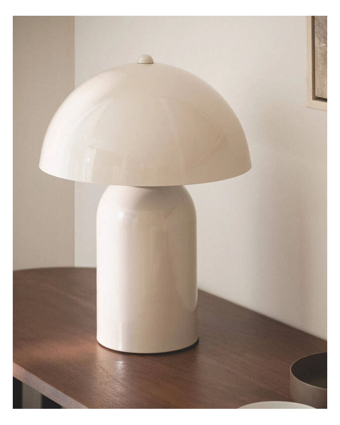 Lampada da tavolo in metallo beige 32cm