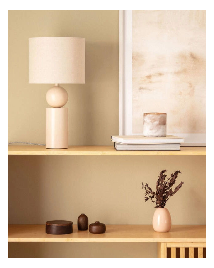 Lampada da tavolo in ceramica beige 50cm