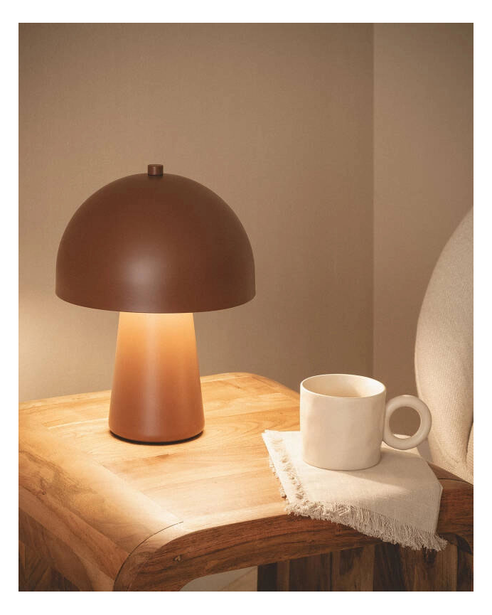 Lampada da tavolo in metallo marrone 29cm