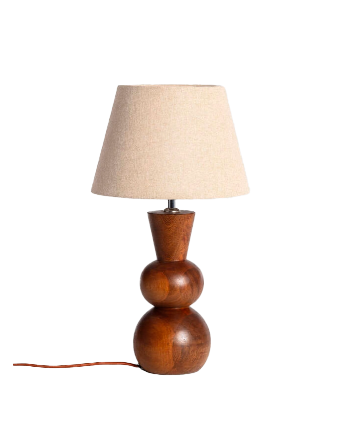 Lampada da tavolo in legno marrone chiaro 60cm