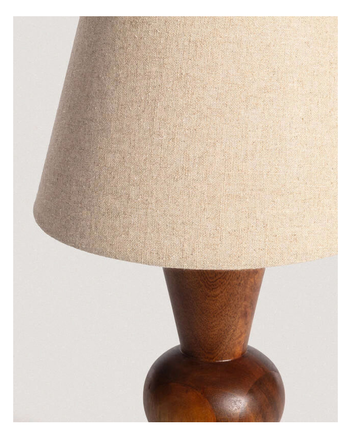 Lampada da tavolo in legno marrone chiaro 60cm