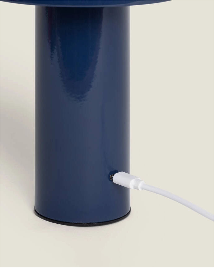 Lampada da tavolo in metallo blu 21cm