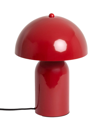 Lampada da tavolo di metallo colore rosso di 32cm