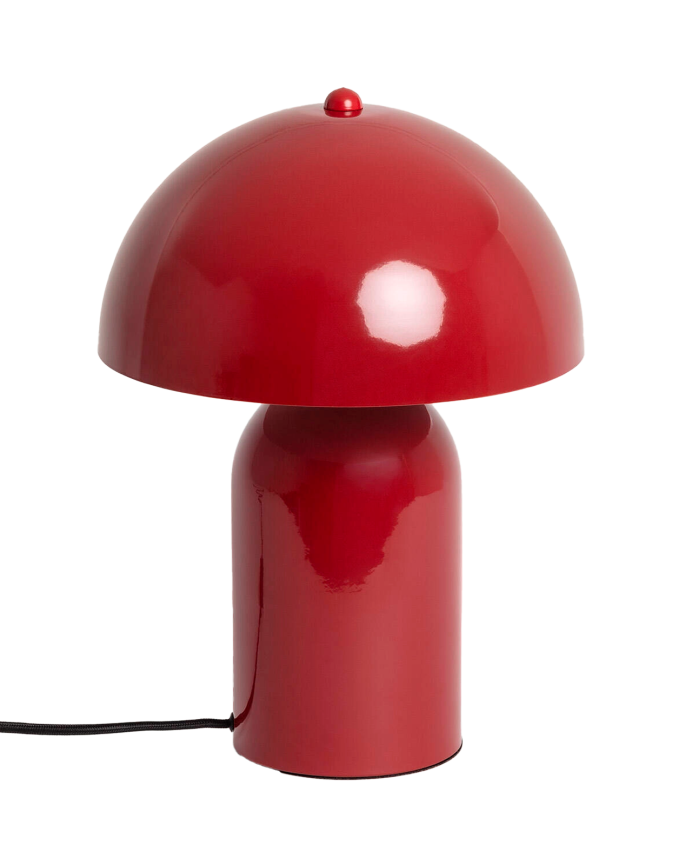 Lampada da tavolo di metallo colore rosso di 32cm