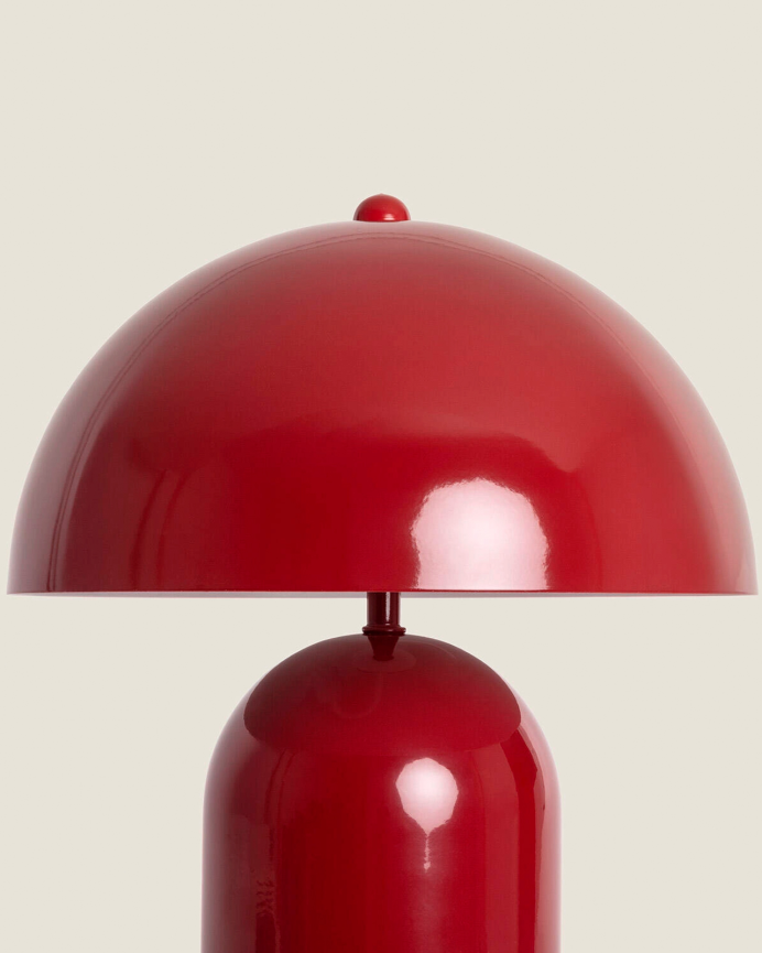 Lampada da tavolo di metallo colore rosso di 32cm