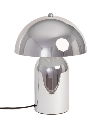 Lampada da tavolo in metallo cromato da 32 cm