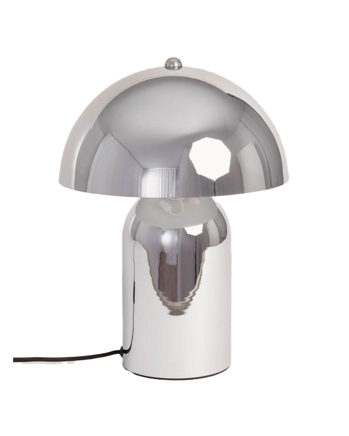 Lampada da tavolo in metallo cromato da 32 cm