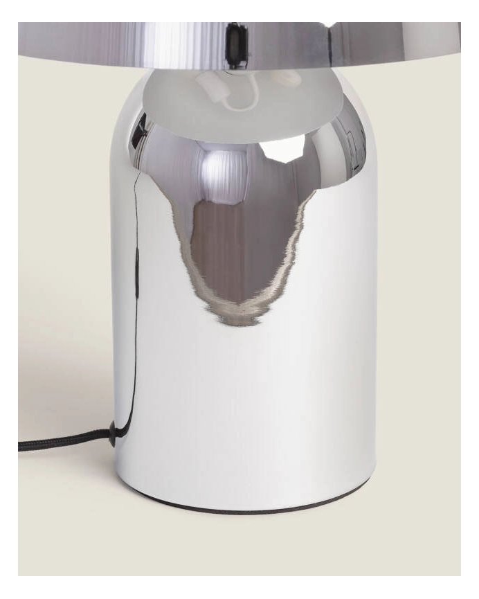 Lampada da tavolo in metallo cromato da 32 cm
