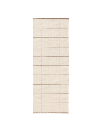 Tappeto corridoio di cotone e lana beige in varie misure