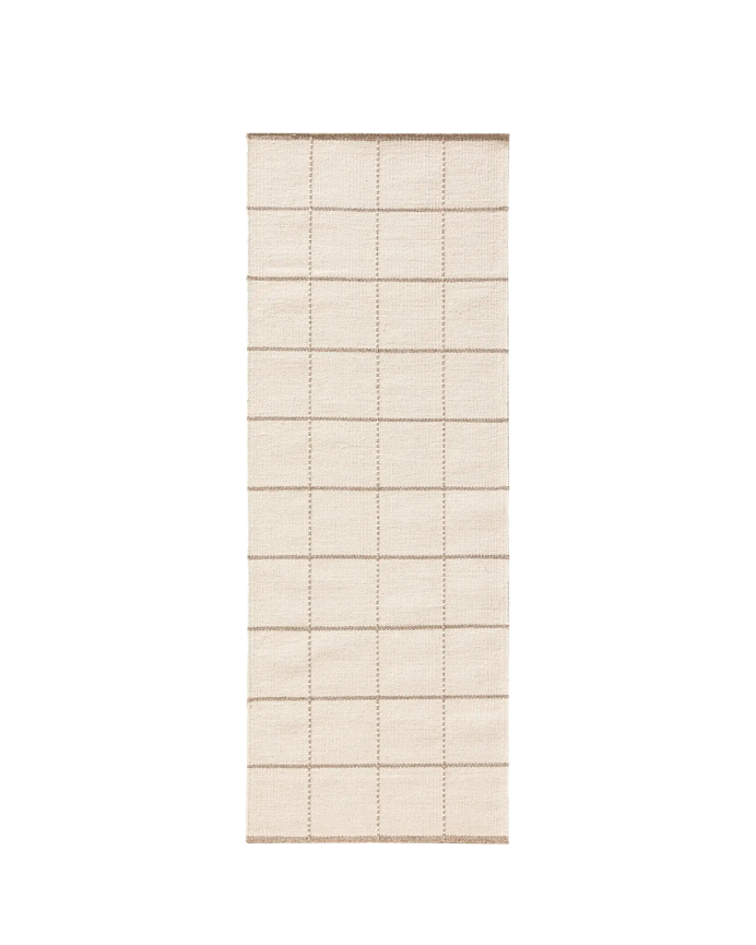 Tappeto corridoio di cotone e lana beige in varie misure