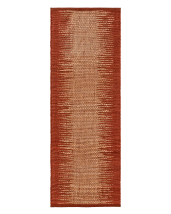 Tappeto rettangolare di cotone e juta terracotta in varie misure